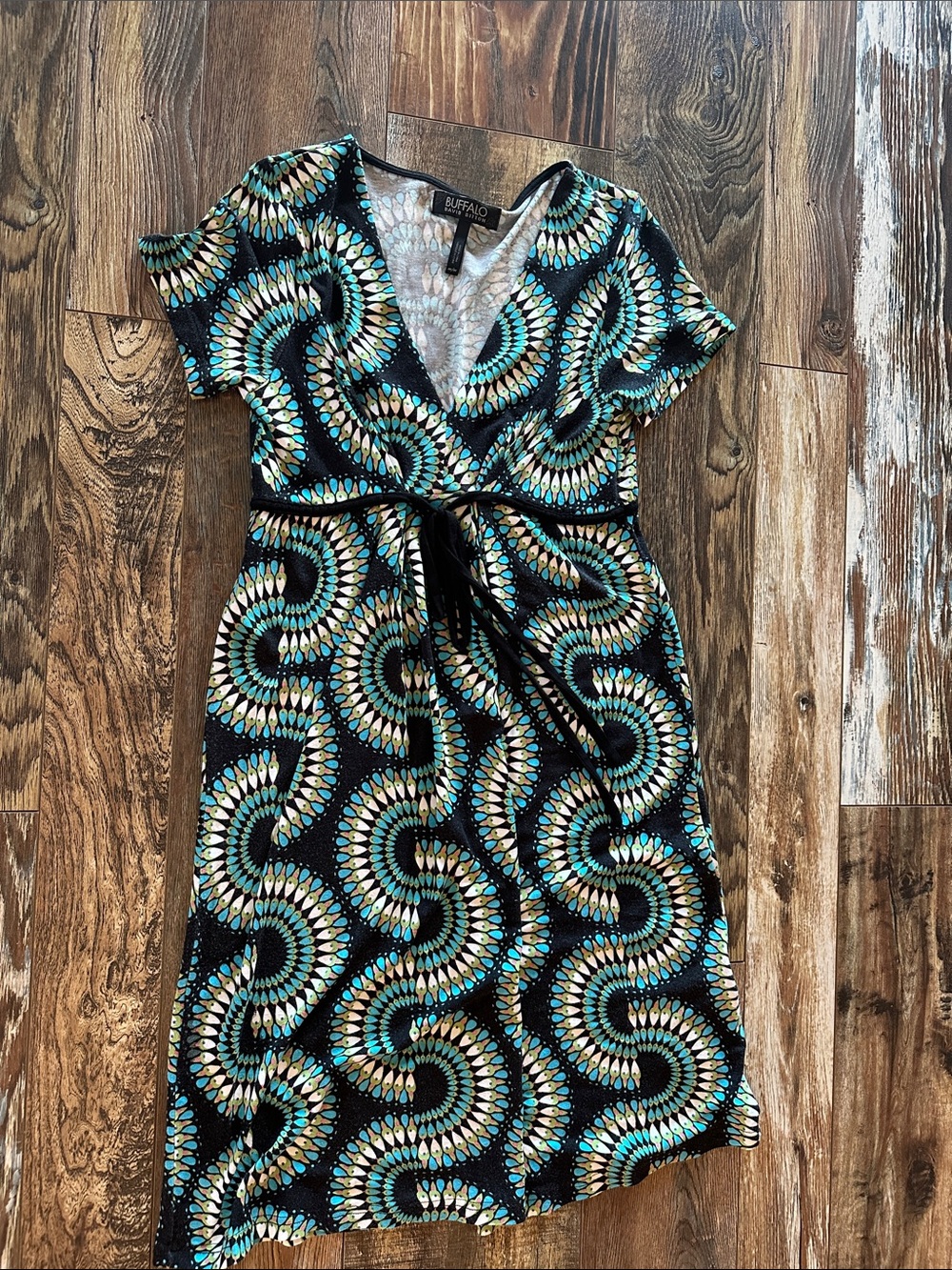 Buffalo David Bitton Black Teal & white Mini Dress